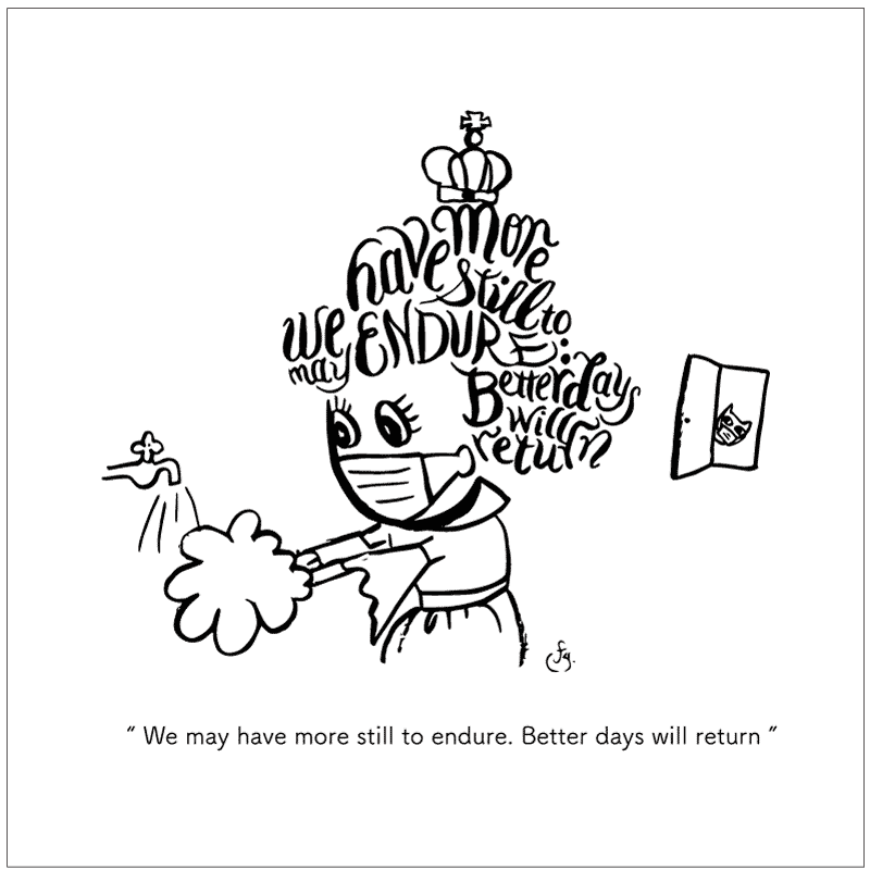 手縫いマスクケース ロング ”超抗菌性能”「Better days will return」&「Clap your hands」栃木レザー・黒