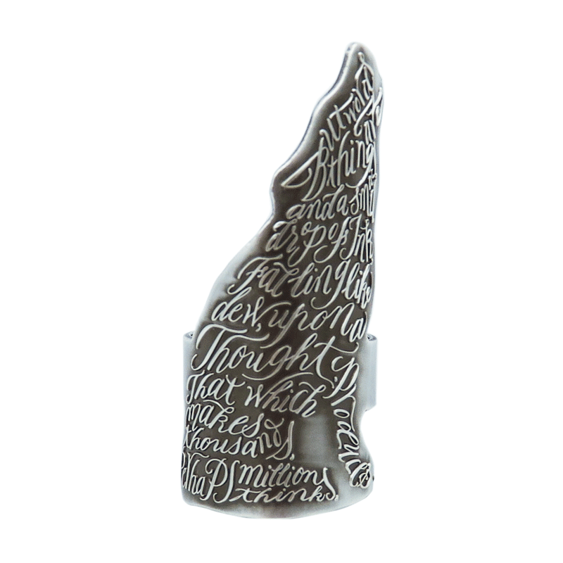 「限定」純銀製リング 「オオカミ」Silver999/銀古美仕上