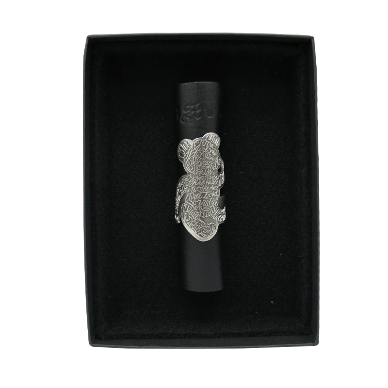 「限定」純銀製リング 「テディベア」Silver999/銀古美仕上