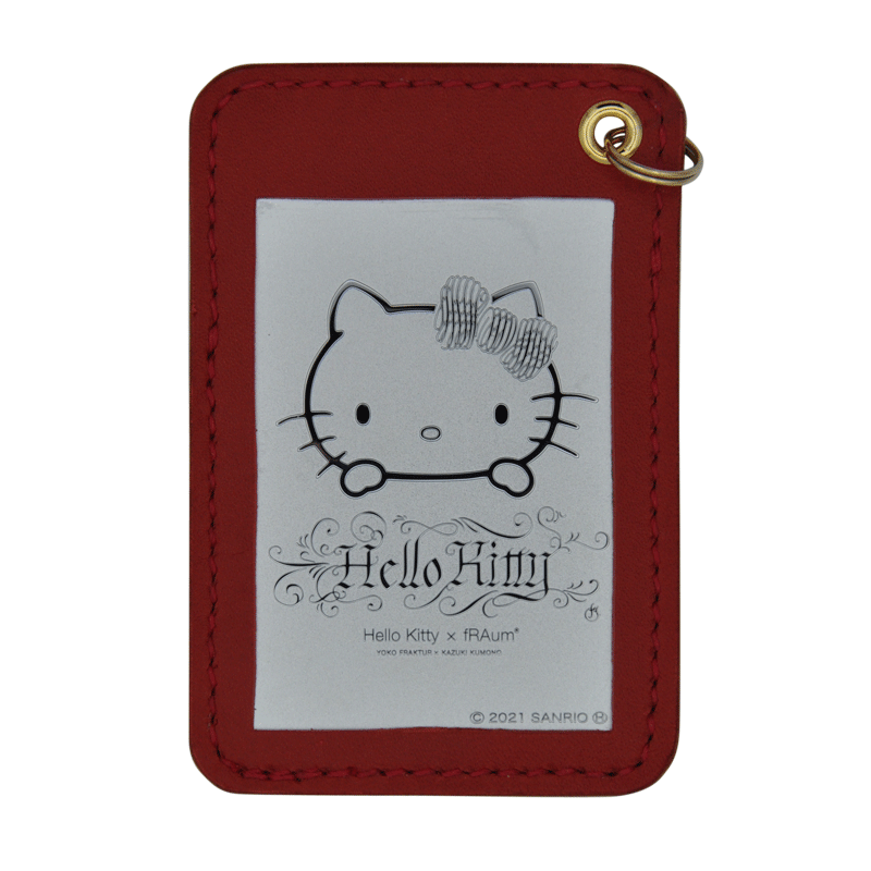 手縫いICカードケース 「Hello Kitty × fRAum」ブライトクロムメッキ